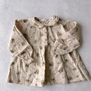 EUC Fin & Vince Floral Collar Blouse size 2/3